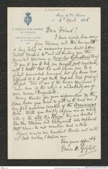 Nachlass Franz Steindachner, Brief von Enrico H. Giglioli an Franz Steindachner (06.04.1905), Inv.Nr. 159.07, Seite 1